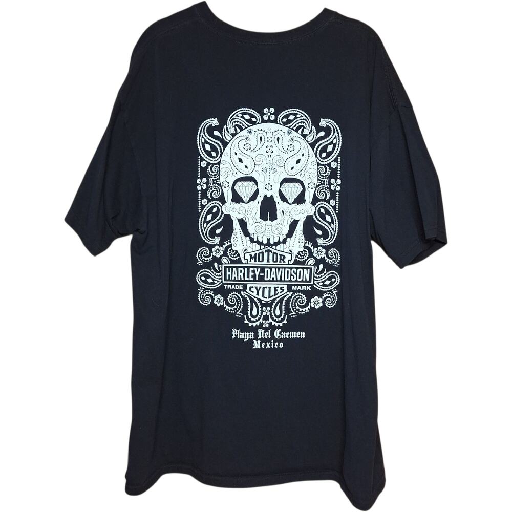Harley davidson motorcycles vintage Y2K sugar skull graphic print tee mens XL